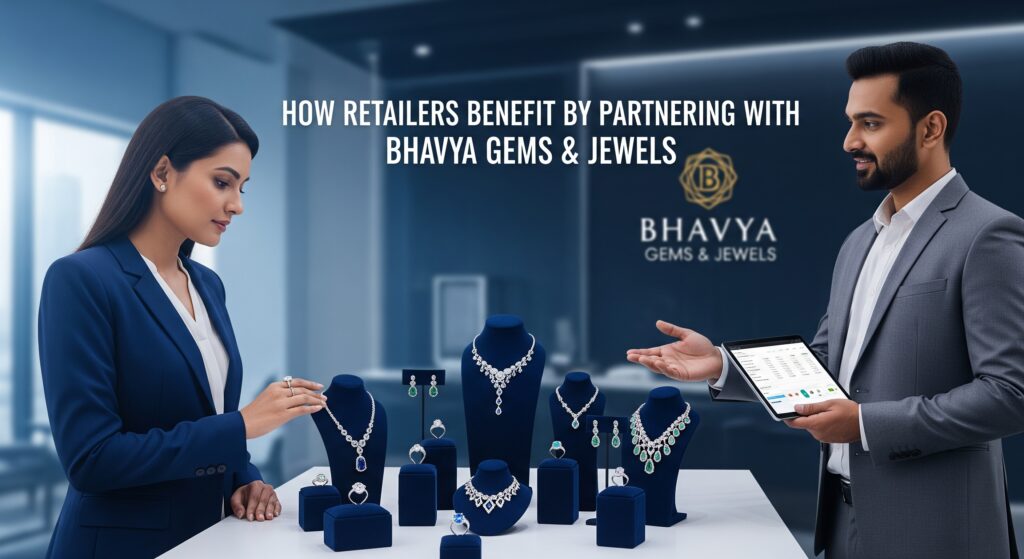 Boost your retail business with Bhavya Gems & Jewels. Access modern gold, silver & diamond jewellery designs, bulk orders & affordable pricing.