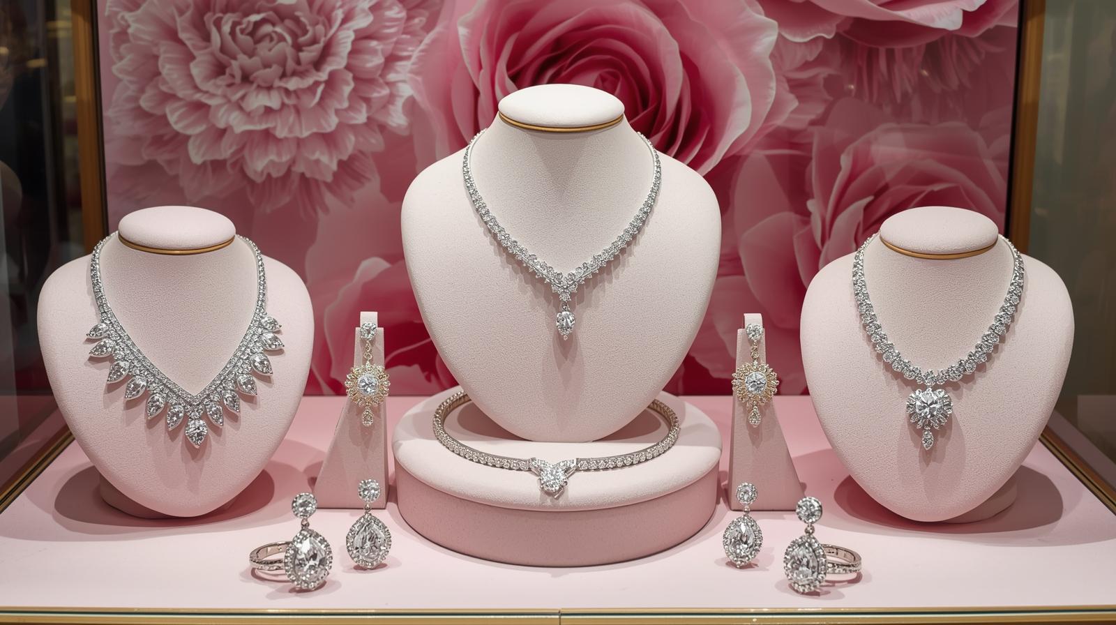 Best Practices for Retailers to Avoid Dead Stock in Jewellery Collections, daimond set with women with vaentine theme